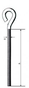 Полукольцо с метрической резьбой М8х80